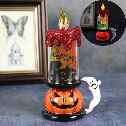 Halloween Decoration Props Skull Pumpkin Candle Light LED Glowing