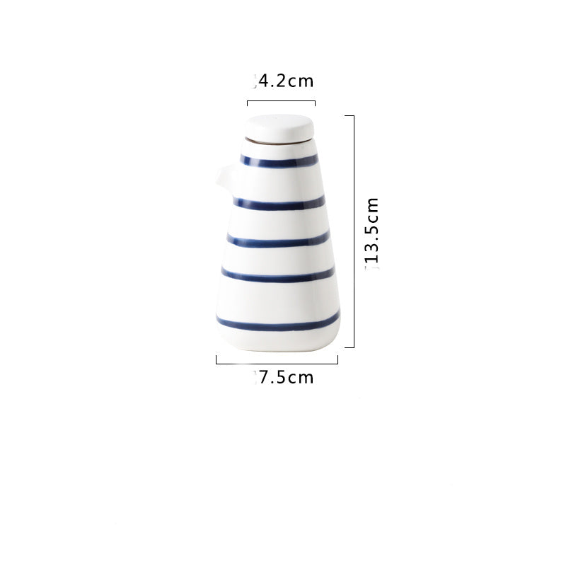 Japanese Style Kitchen Supplies Sauce Vinegar Bottle Reserve Bottle Hand-painted Ceramic Seasoning Bottle