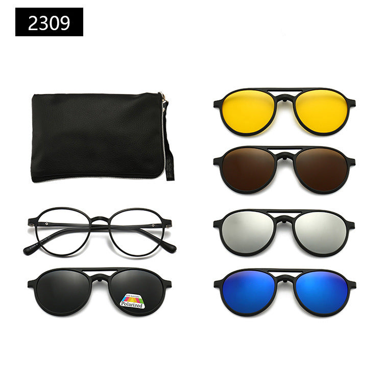 Magnetic Set Of Glasses Polarized Sunglasses Get Glasses Bag Free