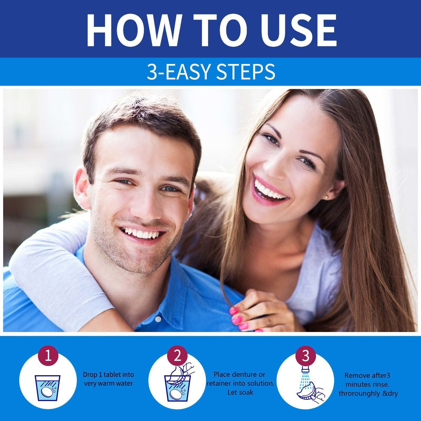 False Tooth Clean Sheet Dazzling White Denture Oral Cleaning