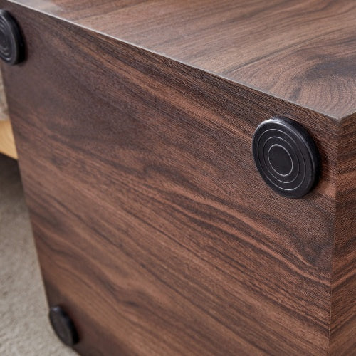 16x16x16 Inch Walnut Wood Grain MDF Coffee Table - Luxurious Design, Perfect Living Room Accent.Cube Fashion Texture Design Coffee Table, Suitable For Various Situations And Scenes