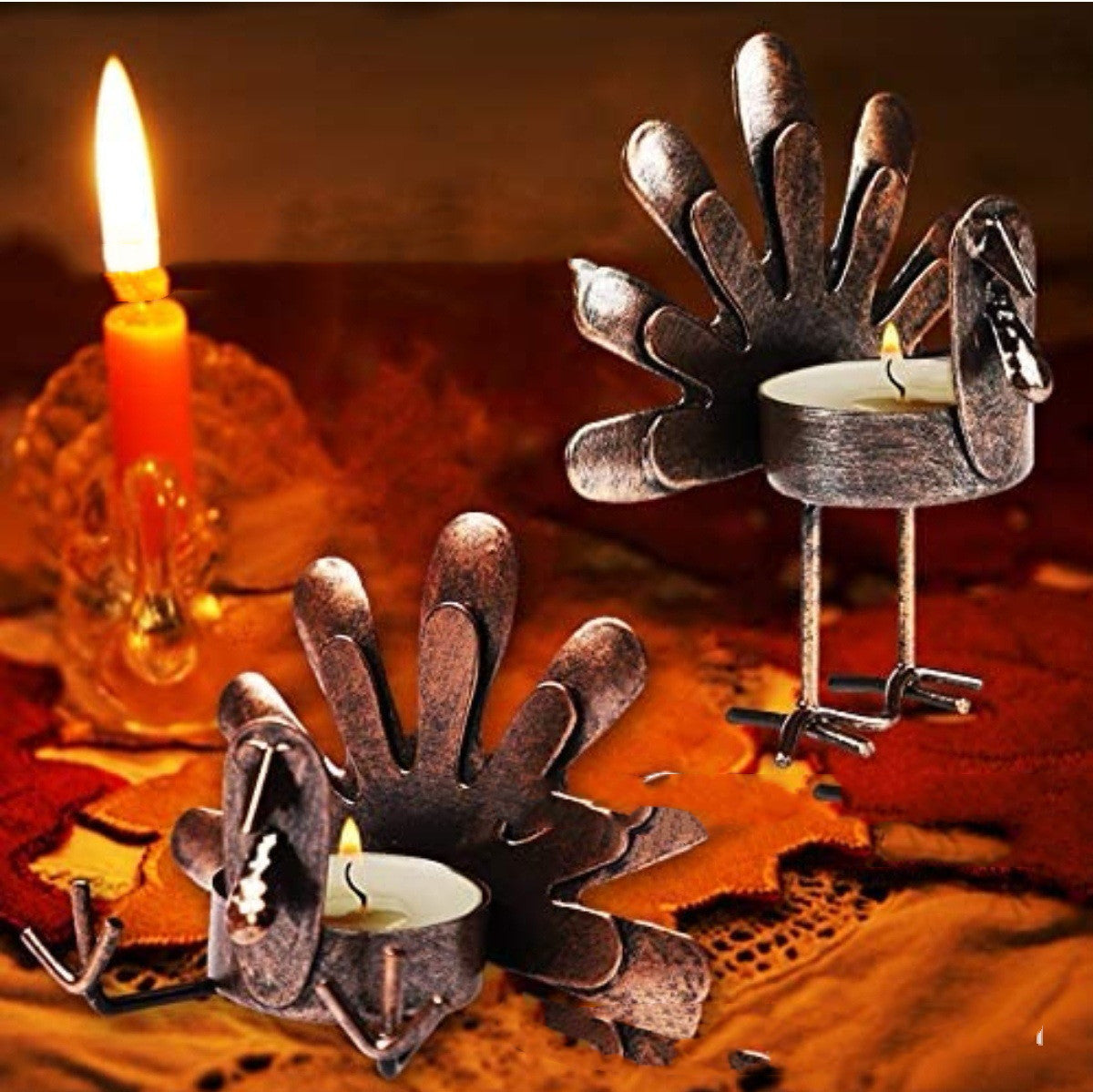 Turkey Candle Holder Retro Metal Scented Candlestick For Living Room Bedroom Bathroom Decoration
