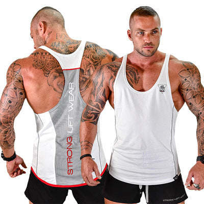 New Muscle Brothers Sports Fitness Jersey Vest Men's Running Basketball Training Cotton Quick-drying Sleeveless T-shirt