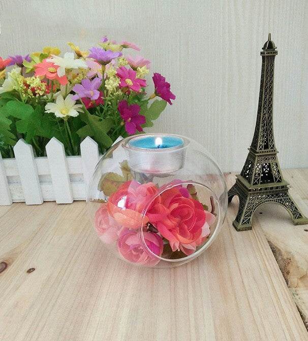 Transparent European-style Crystal Glass Candle Holder Romantic And Warm Home Candle Holder