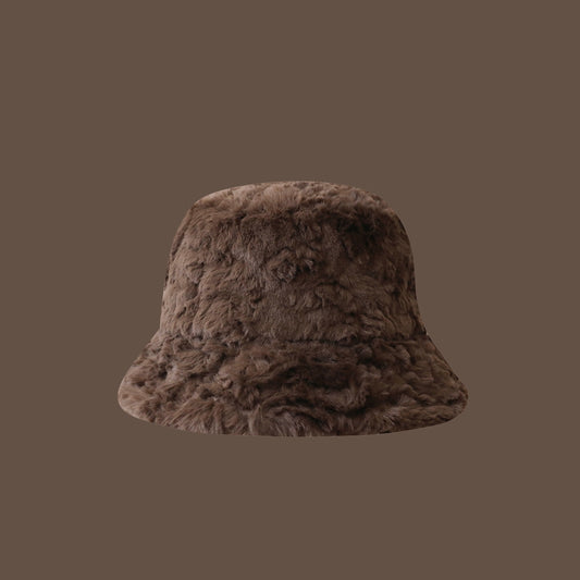 Make Your Face Look Smaller Knitted Hat Plain Bucket Hat Warm