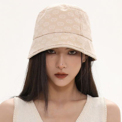 Vintage Washed Spray Horse Presbyopia Denim Bucket Hat