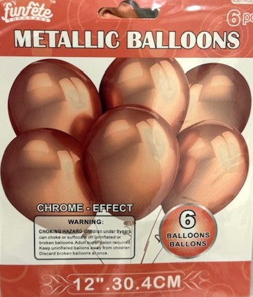 Chrome Metallic Balloons, 6-Pack