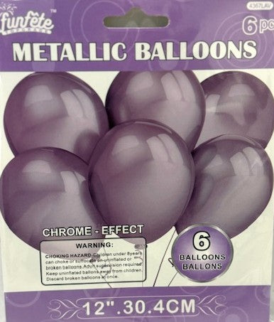 Chrome Metallic Balloons, 6-Pack