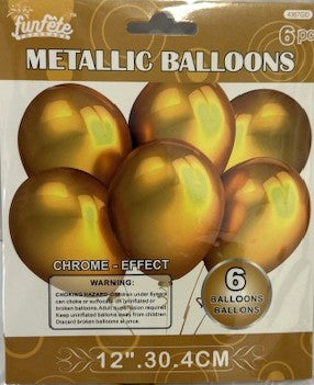 Chrome Metallic Balloons, 6-Pack