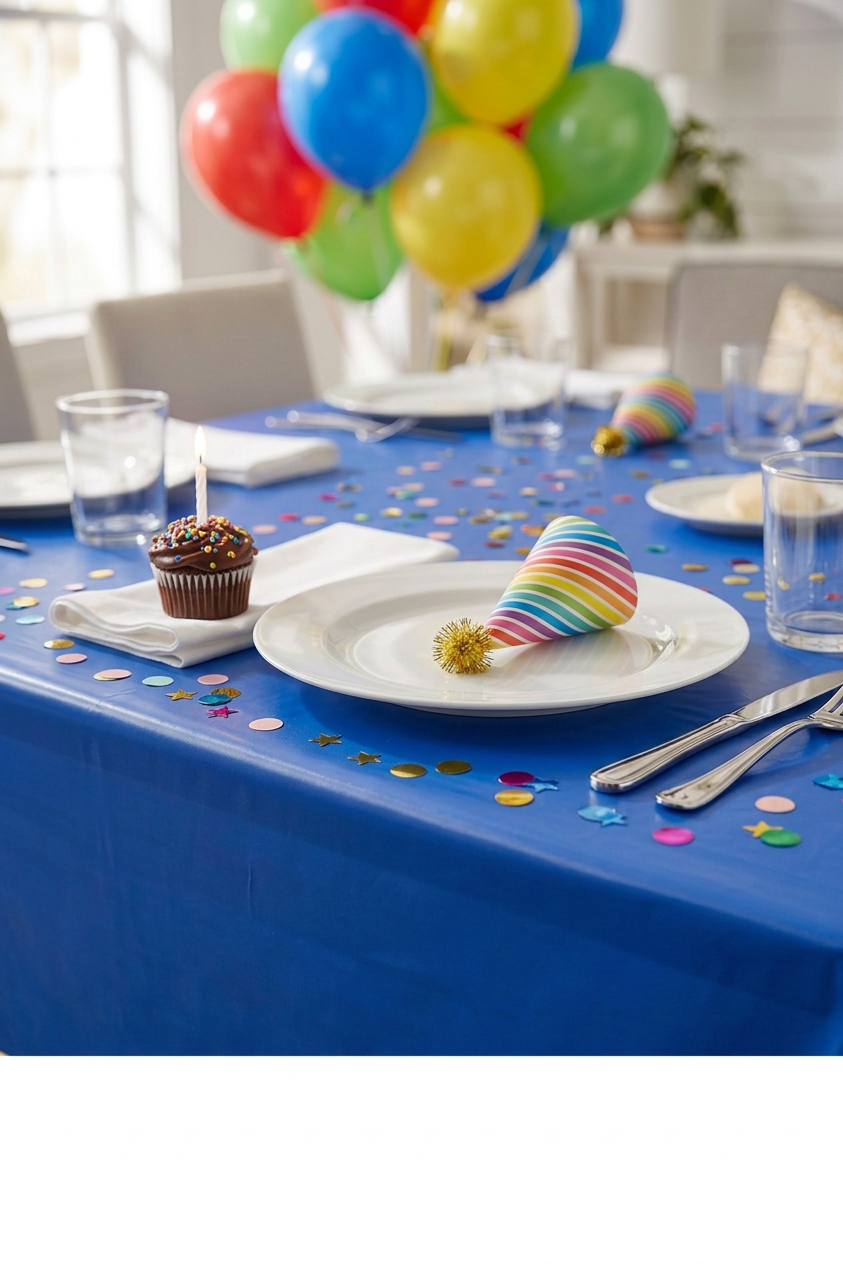 6-Piece Waterproof Plastic Table Cover, 54 × 108 Inches