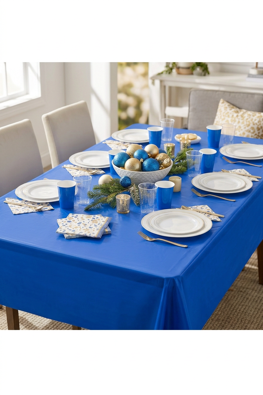 6-Piece Waterproof Plastic Table Cover, 54 × 108 Inches