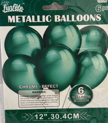 Chrome Metallic Balloons, 6-Pack