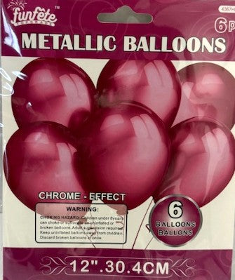 Chrome Metallic Balloons, 6-Pack
