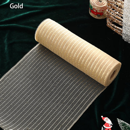 Gold And Silver Mesh Christmas Tree Glitter Mesh Roll Decoration Wedding