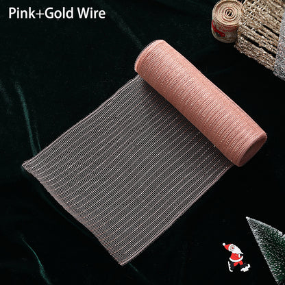 Gold And Silver Mesh Christmas Tree Glitter Mesh Roll Decoration Wedding