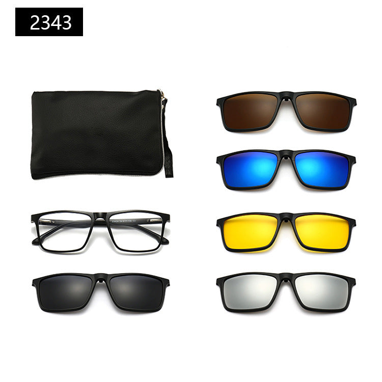 Magnetic Set Of Glasses Polarized Sunglasses Get Glasses Bag Free