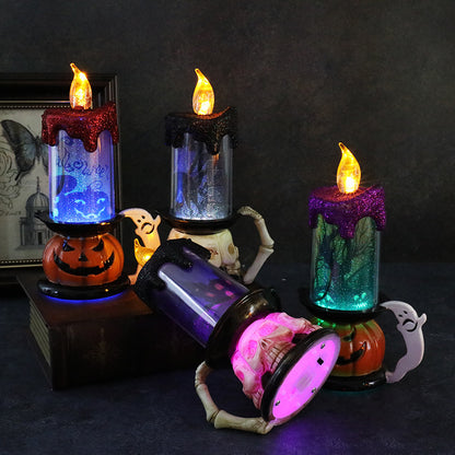 Halloween Decoration Props Skull Pumpkin Candle Light LED Glowing