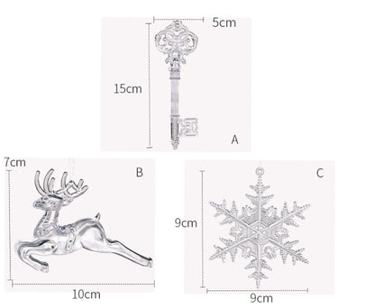 Transparent Snowflake Deer Pendant Christmas Party Decoration Christmas Tree Decor Hanging Ornaments New Year Gifts