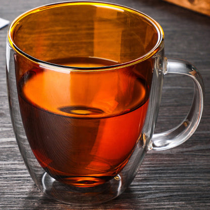 High borosilicate glass double cup coffee cup