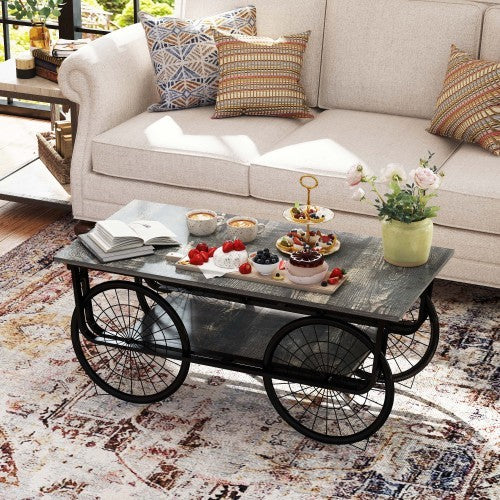 Modern Style Coffee Table Rectangle Coffee Table End Side Table Retro Design Coffee