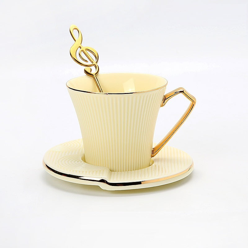 European Light Luxury Coffee Set Mug With Spoon Ceramic Coffee Cup Set