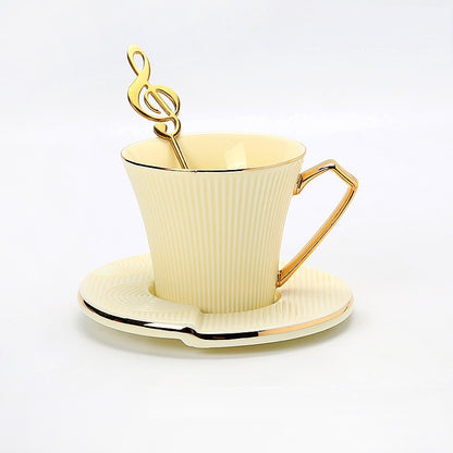 European Light Luxury Coffee Set Mug With Spoon Ceramic Coffee Cup Set