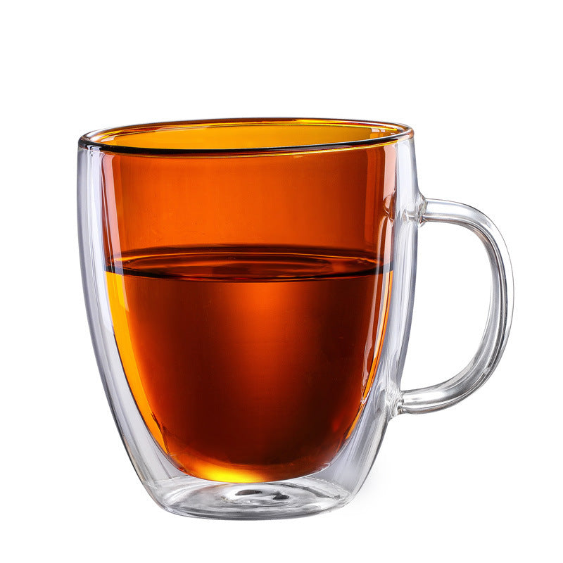 High borosilicate glass double cup coffee cup