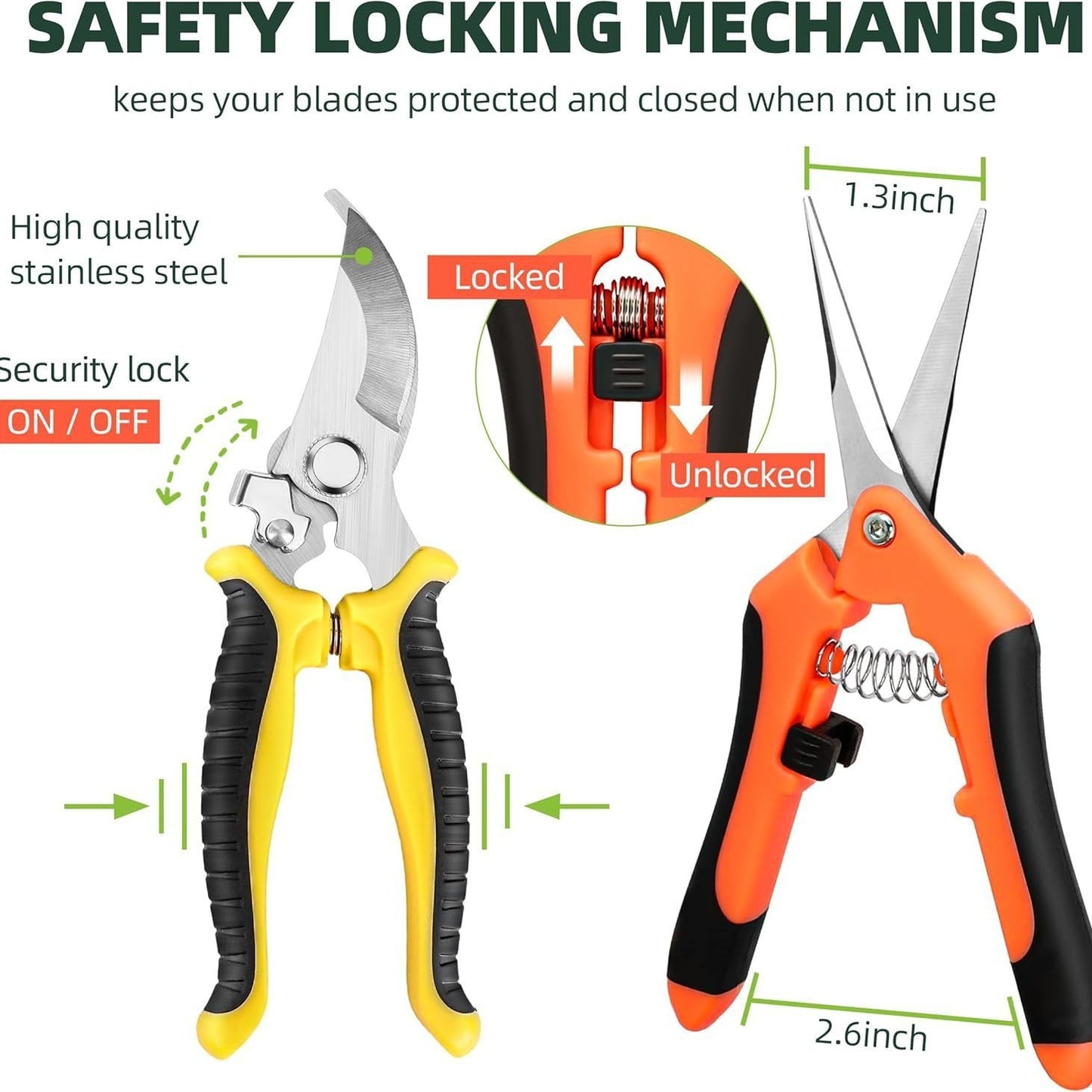 Stainless Steel Pruning Shears Gardening Tools Suit