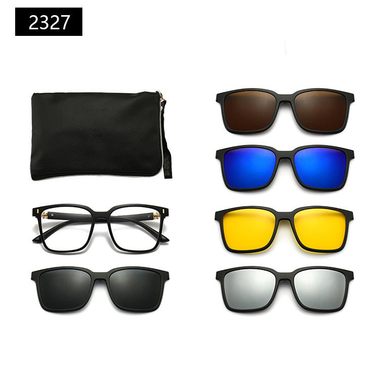 Magnetic Set Of Glasses Polarized Sunglasses Get Glasses Bag Free