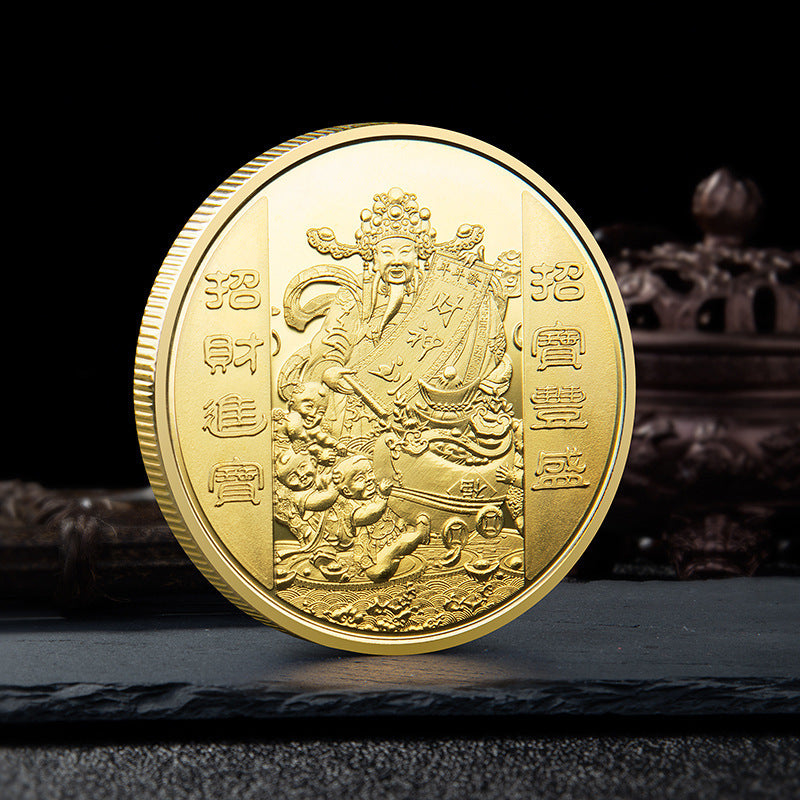 God Of Wealth Gold Coin New Year Commemorative Medal Rich