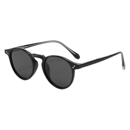 Japan And South Korea Vintage Round Frame TR Polarized Sun Glasses