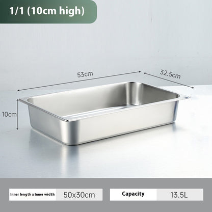 Stainless Steel Gastronorm Pan Buffet Basin Rectangular Kitchen Sink With Lid