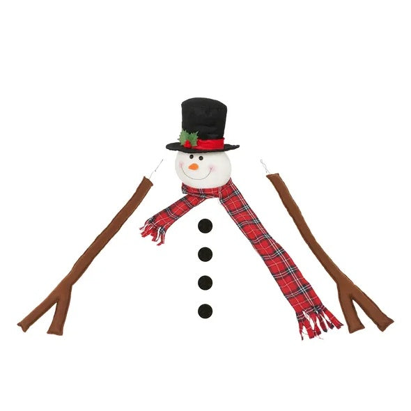 4FT Snowman Shaped Christmas Tree With Pre-Lit LED Lights, Holiday Decoration