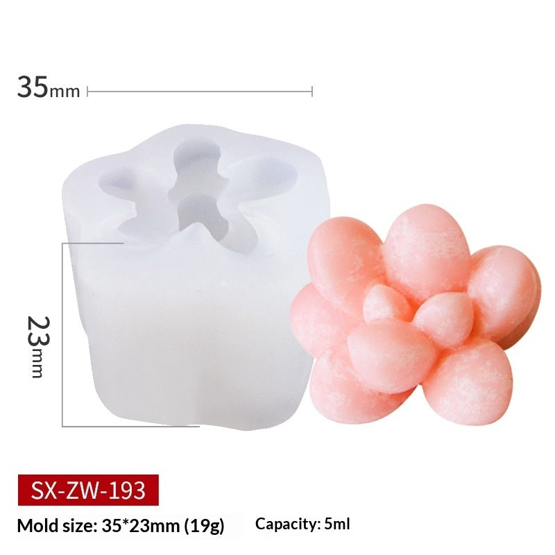 3D Succulent Silicone Candle Mold Cupcake Mold