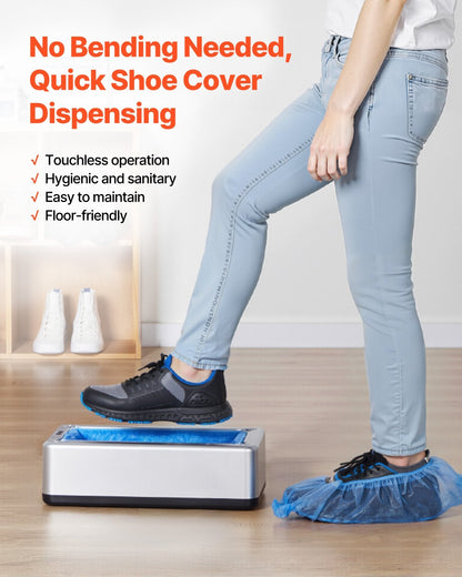 Shoe Cover Dispenser Fits Up To US 11 With Disposable Plastic Covers