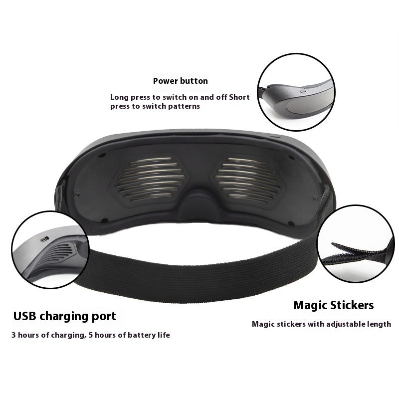 Full Color Luminous Glasses Bluetooth Full Color Dynamic Blinds Glasses Party Cheering Props