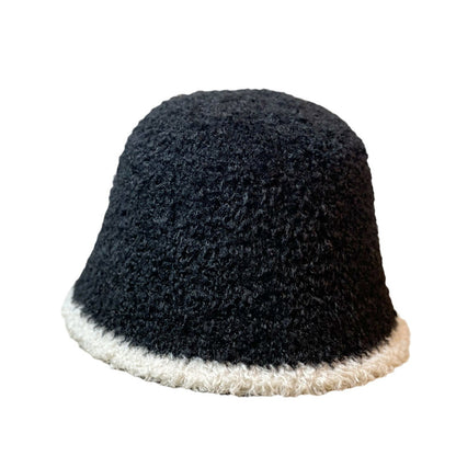 Women's Striped Plush Bucket Hat