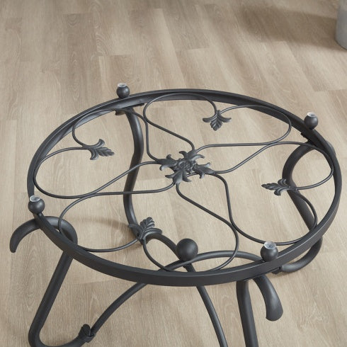 Suitable For Living Room 2-piece Tempered Glass Surface Coffee Table Set