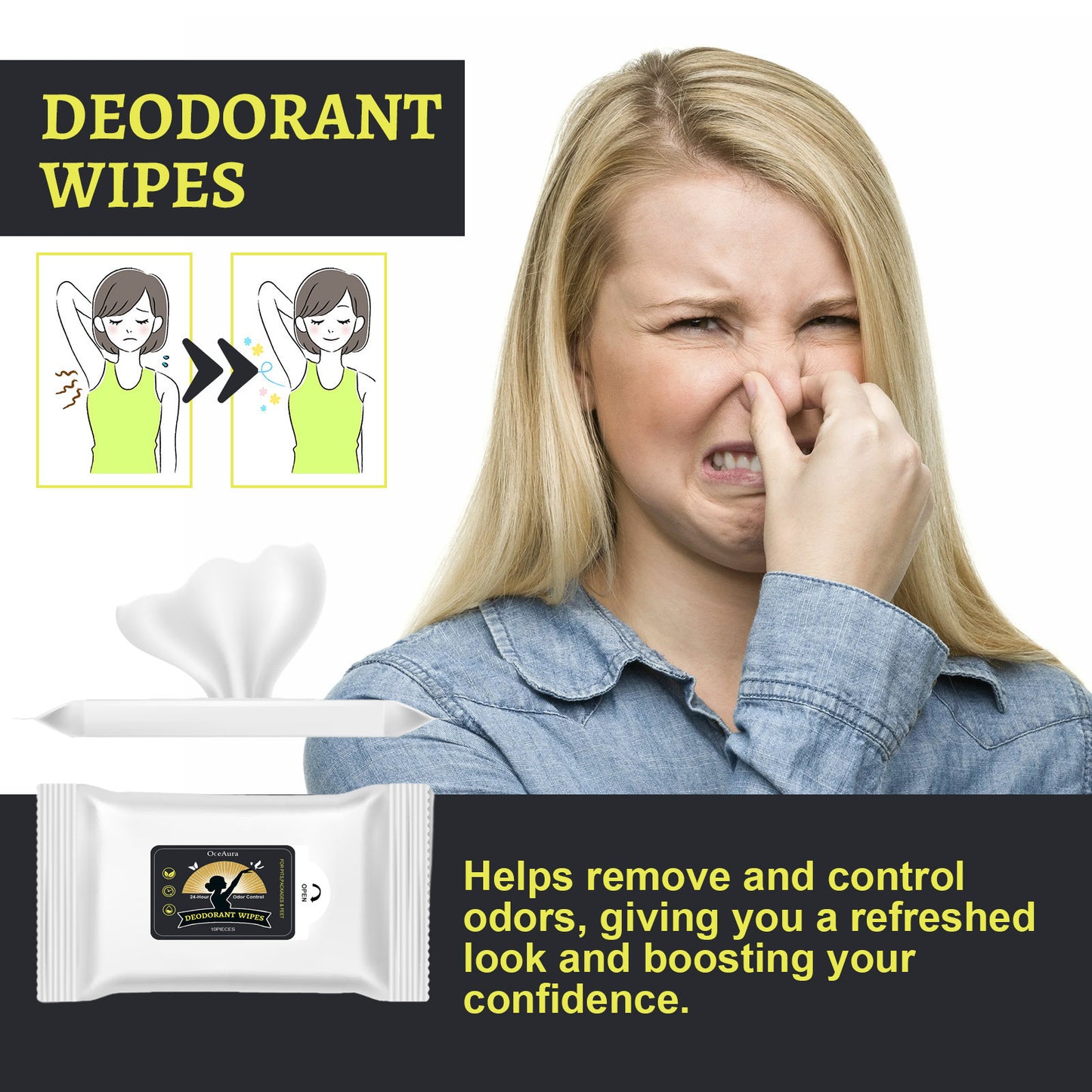 Odor Deodorant Wipes Exercise Sweating Body Wipe Wipes