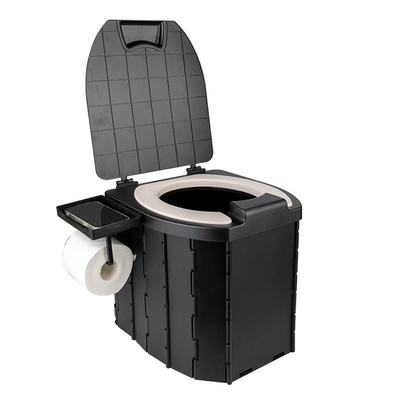 PU-covered Portable Folding Commode Chair
