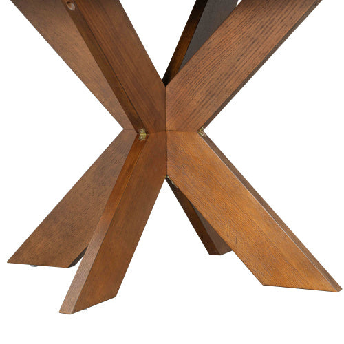 Round Dining Table Modern Farmhouse Kitchen Table, Cherry