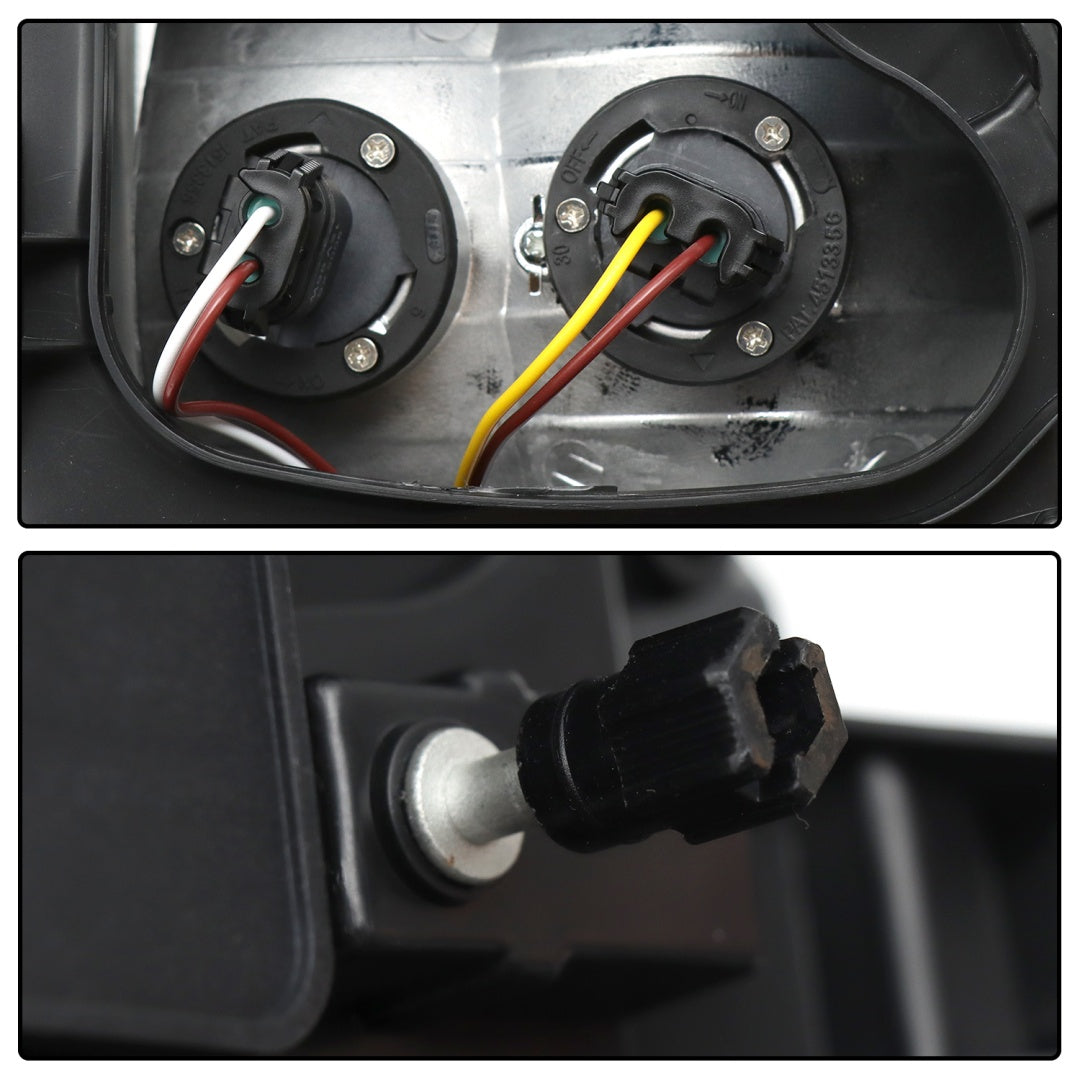 2004-2013 Freightliner M2 Headlights, Set-2 Pieces, White-black