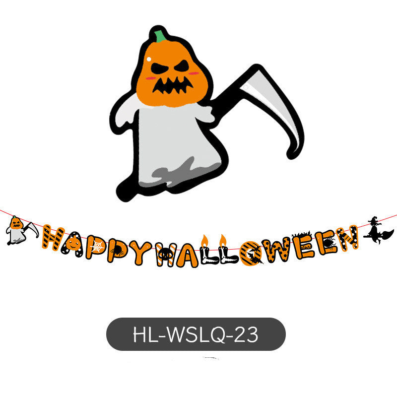 Decoration Halloween Arrangement Party Bar KTV Pull Ghost Festival Bunting Flags