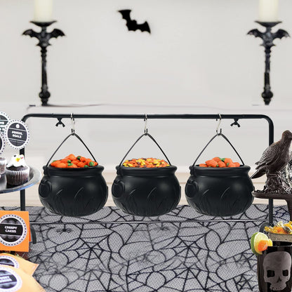 Halloween Party Decoration Witch Cauldron Serving Bowl Black Plastic Kitchen Decoration
