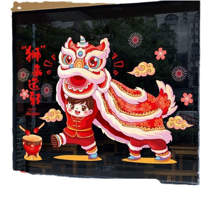 Decoration Dragon Year Window Stickers New Year Window Stickers Spring