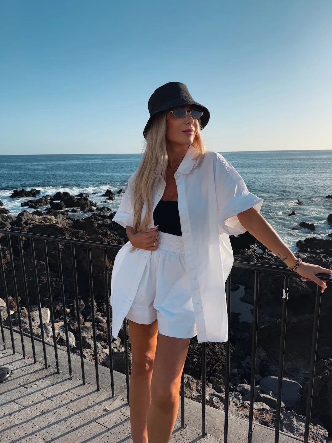 Shirt Elastic Sports Shorts Two-piece Set