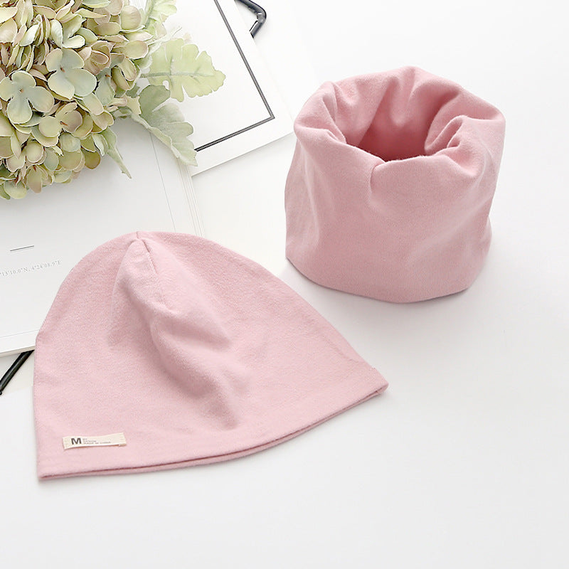 Children's Cotton Hat Scarf Two-piece Set