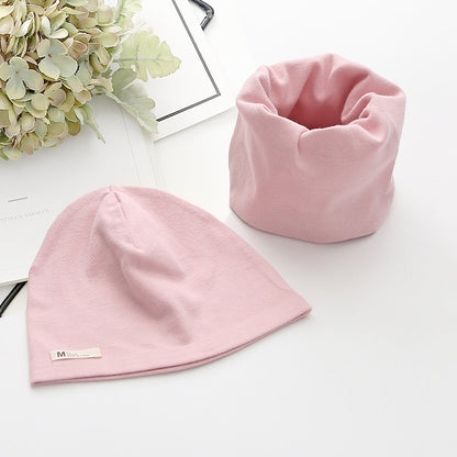 Children's Cotton Hat Scarf Two-piece Set