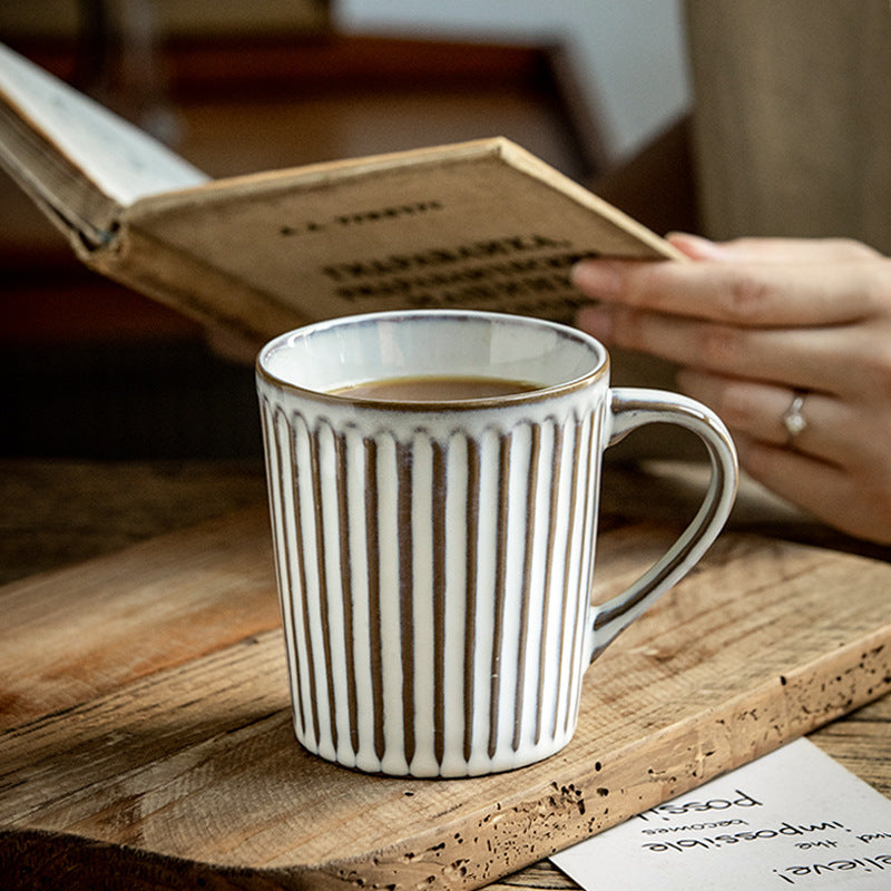 Vintage Embossed Coffee Latte Giessen Ceramic Mug