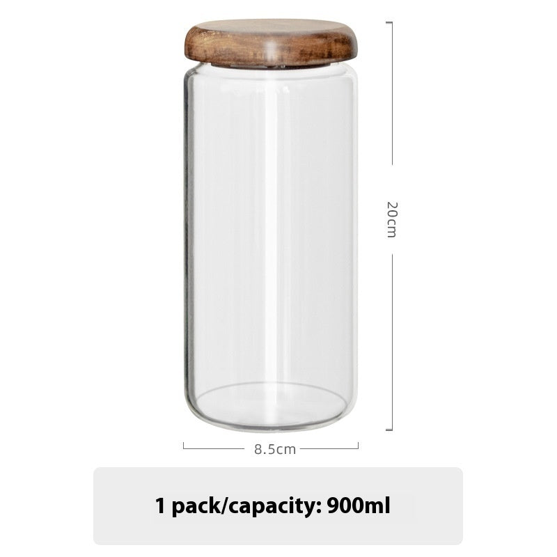 Mini Storage Tank Acacia Mangium Round Storage Bottle